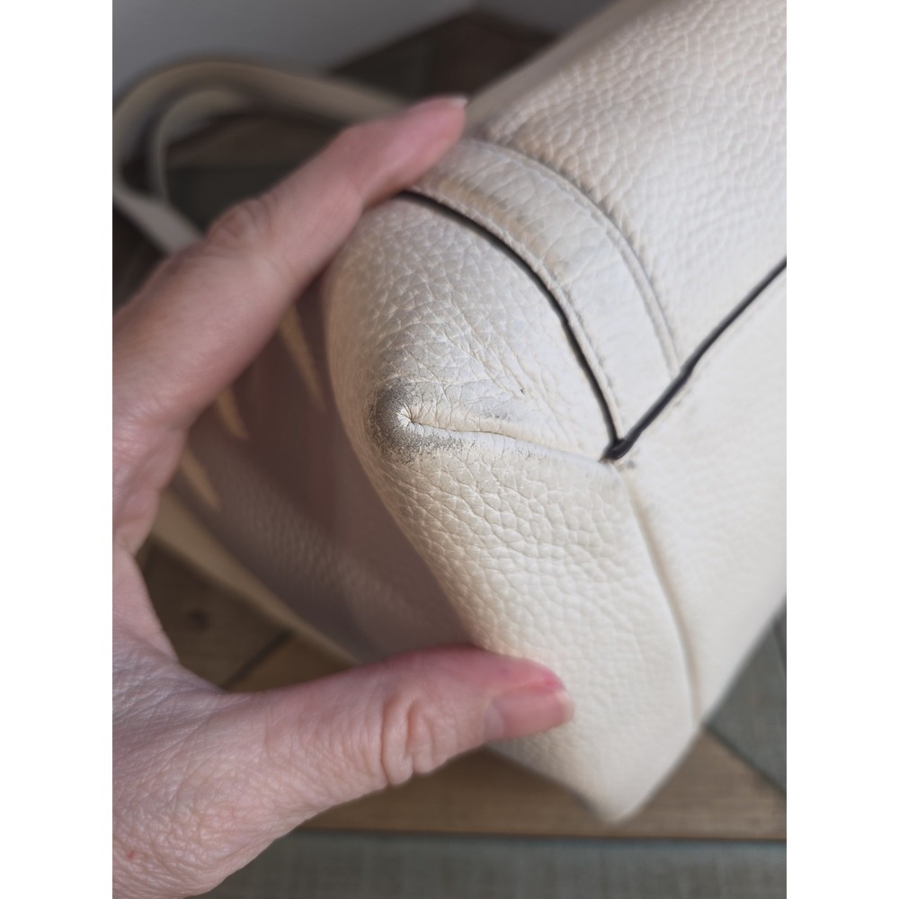 Kate Spade Oakwood Street Chandra Soft Ivory White Pebbled Leather Tote Handbag - Picture 5 of 9